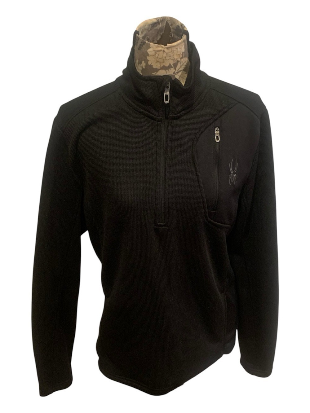 SPYDER Black Half-Zip Stryke Fleece Pullover Jacket Mens Medium - Picture 2 of 11
